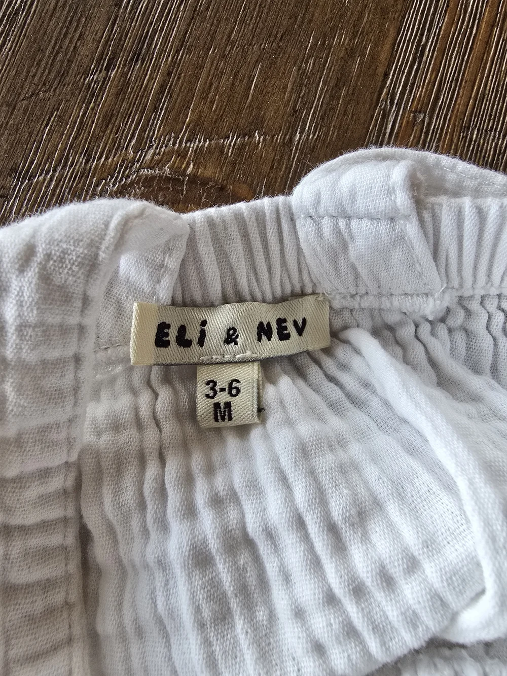 Eli & Nev White Muslin Romper Overalls 3-6 Months